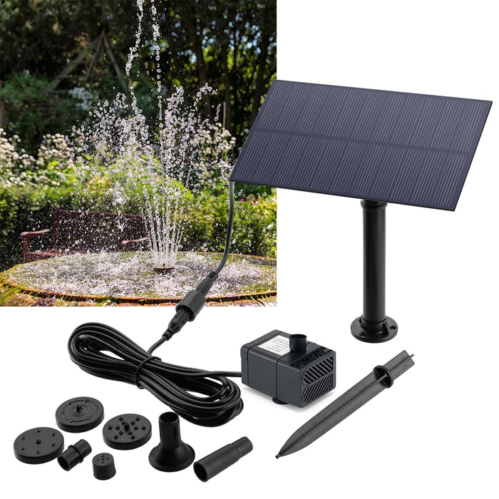 Enagua Mart 5W 5V Solar Fountain Pump - With Individual Solar Panels for Bird Bath and Outdoor Courtyard