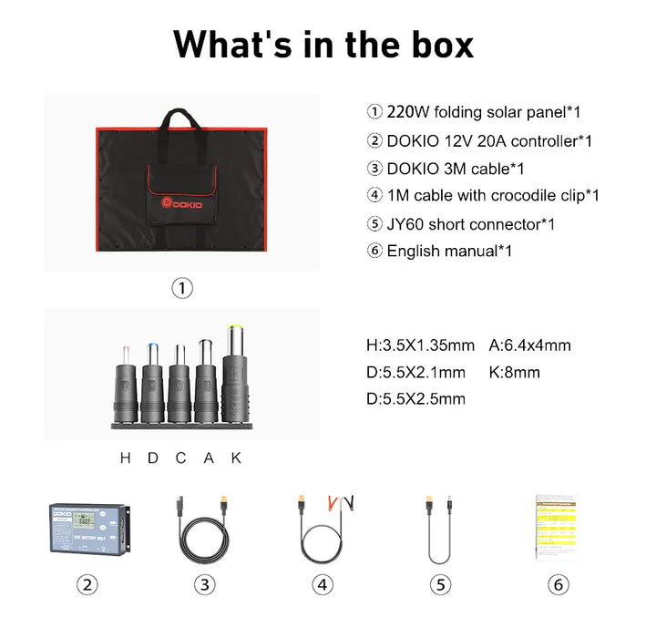 Enagua Mart Foldable Solar Panel - 100W, 160W, 200W, 300W with 12V Controller for Camping Trips