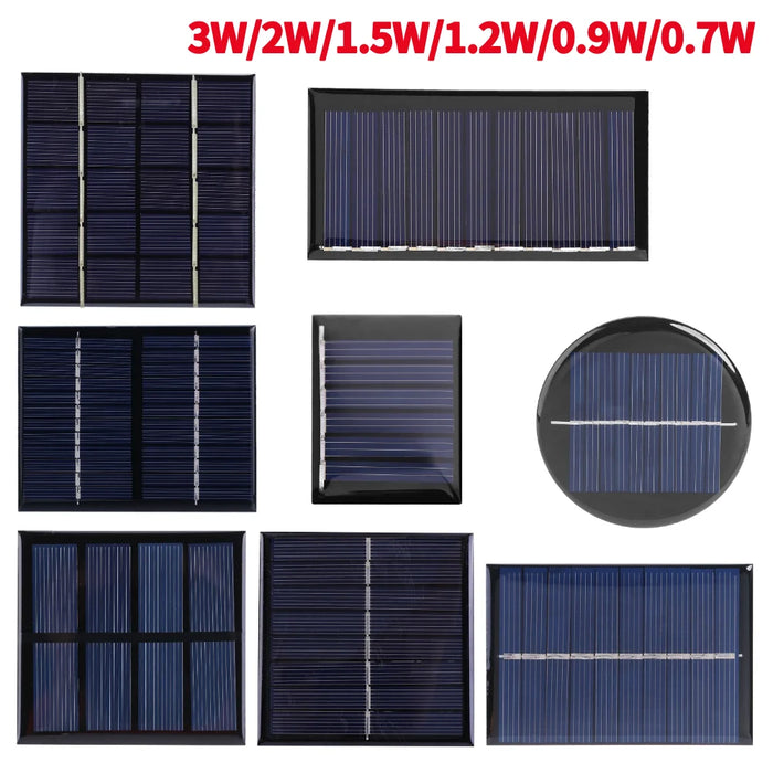 Enagua Mart Solar Panel Outdoor - 3W 2W 1.5W 5V DIY Solar Cells System for Low Power Electrical Devices