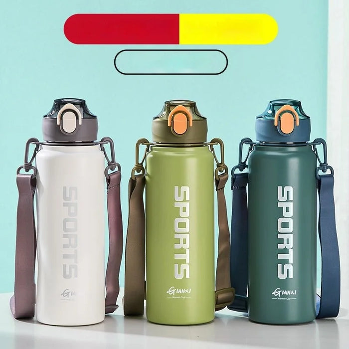 Enagua Mart Gianxi Green 1000ml Stainless Steel Sports Water Bottle - Portable Thermos Flask