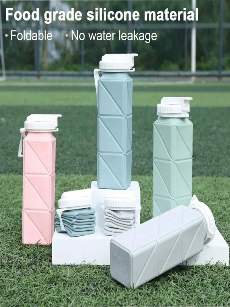 Enagua Mart 620ml Collapsible Water Bottle - Leakproof Silicone Bottle for Gym, Hiking, and Camping
