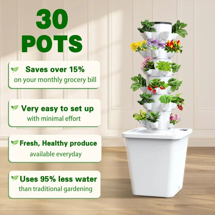 Enagua Mart Tower Garden Hydroponics Growing System – Indoor Smart Garden With Smart Plug & Water Pump