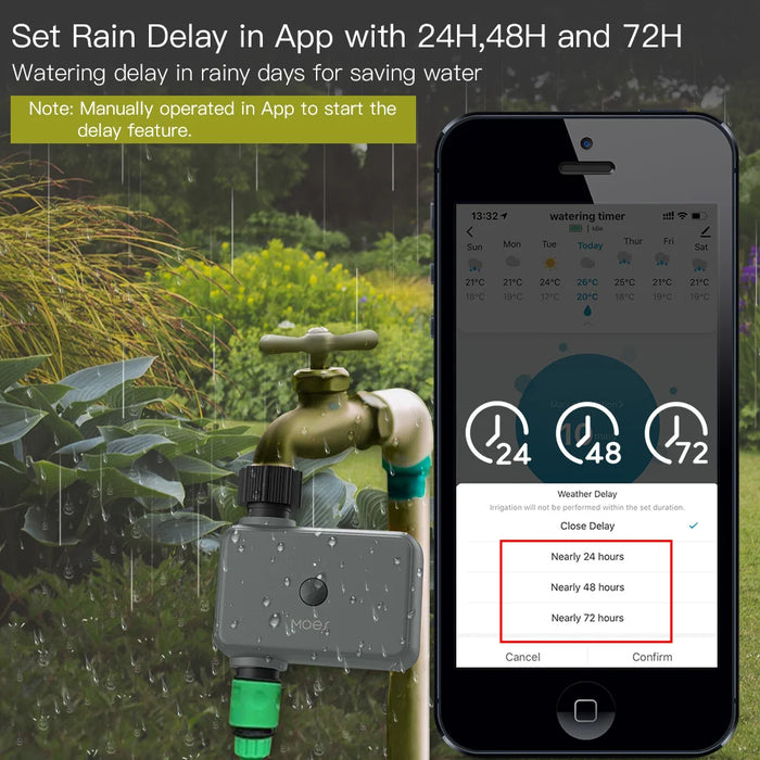 Enagua Mart Moes Smart Tuya Bluetooth Garden Water Timer – Programmable Automatic Irrigation System