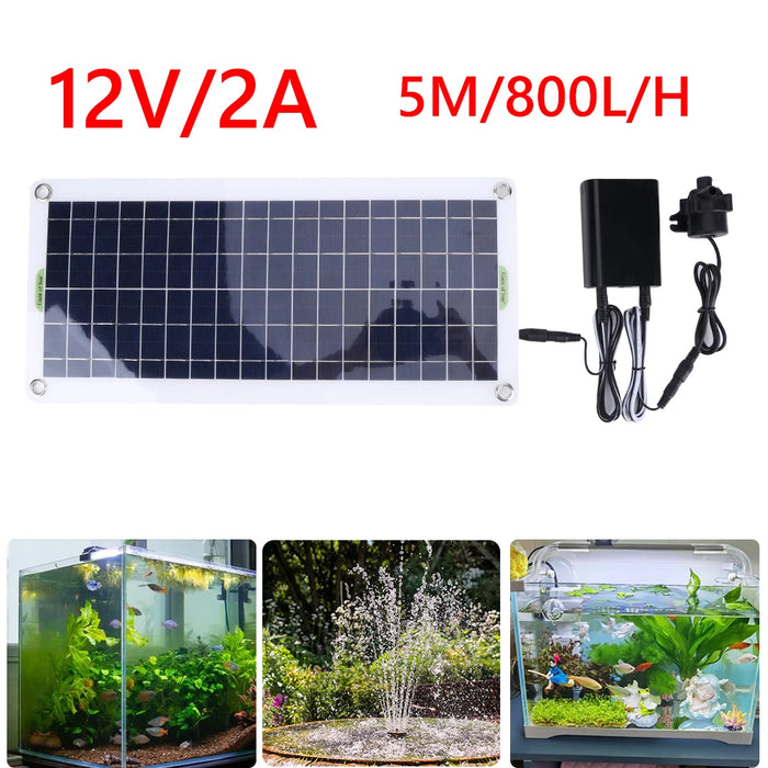 Enagua Mart 50W 18V Brushless Solar Water Pump - Outdoor Waterfall Fountain, Garden Solar Panel Powered Water Pump Kit