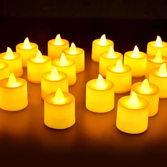 Enagua Mart Colorful LED Flameless Tealight Candles - 12 PCS Battery-Operated Candles for Weddings and Parties