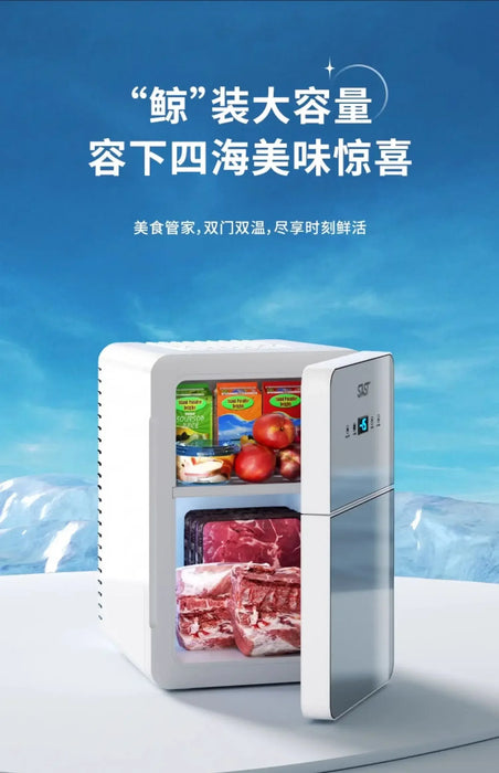 Enagua Mart Portable Refrigerator with Freezer - Compact Energy Efficient Mini Fridge for Car and Home Use