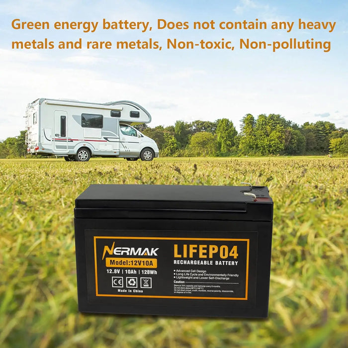 Enagua Mart 2-Pack 12V 10Ah Lithium-Ion LiFePO4 Deep Cycle Battery - 2000 Cycles for Solar, Wind Power, UPS, Scooters