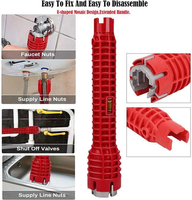 Enagua Mart 5-8-in-1 Anti-Slip Sink Faucet Wrench - Multifunctional Double Head Repair Tool for Water Heaters & Plumbing