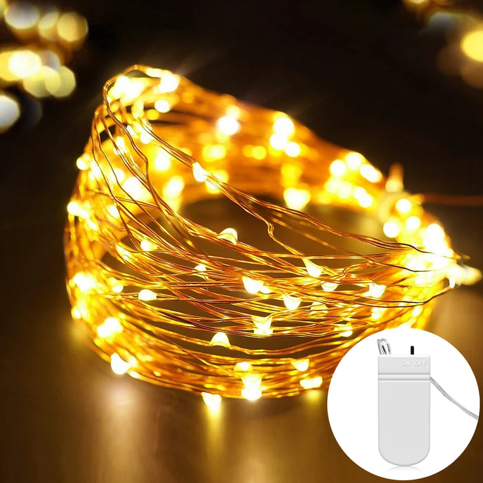 Enagua Mart 2M/5M LED String Light - RGB and Warm White Copper Wire Light for Outdoor and Indoor Decor