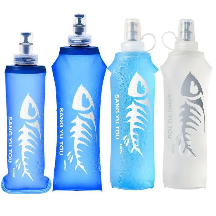 Enagua Mart Soft Flask Folding Water Bottle - 250ml/500ml BPA-Free TPU for Running and Camping