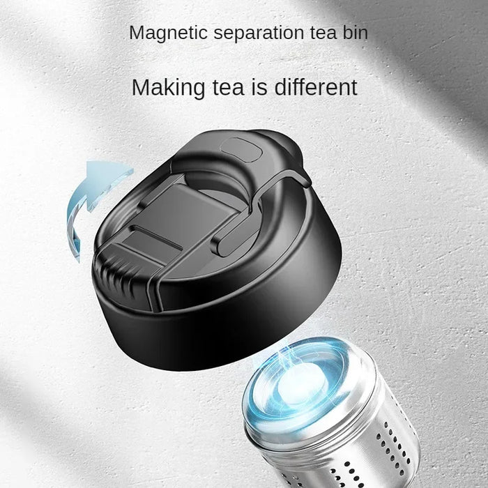 Enagua Mart Glass Tea Bottle – Magnetic Infuser Separable Tea Maker for Travel and Business