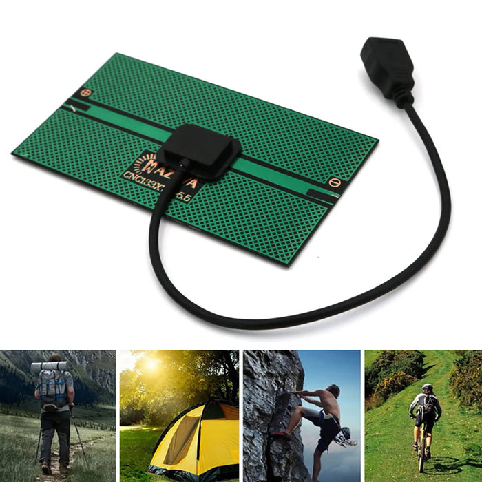 Enagua Mart 5.5V 1.65W Portable Solar Panel - USB Solar Charger for Outdoor Camping, Phone, and Tablet Charging