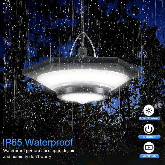 Enagua Mart Solar Pendant Lights Outdoor - Solar Shed Light, Motion Sensor 288 LEDs, Dimmable Indoor Barn Lamp, Waterproof