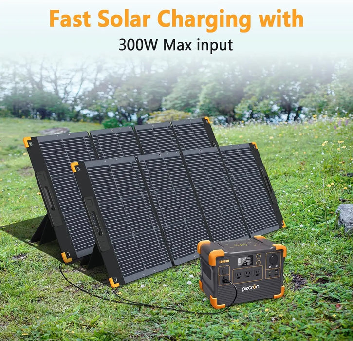 Enagua Mart Portable Power Station E600LFP - 614Wh Solar Generator with 3x1200W AC Outlets