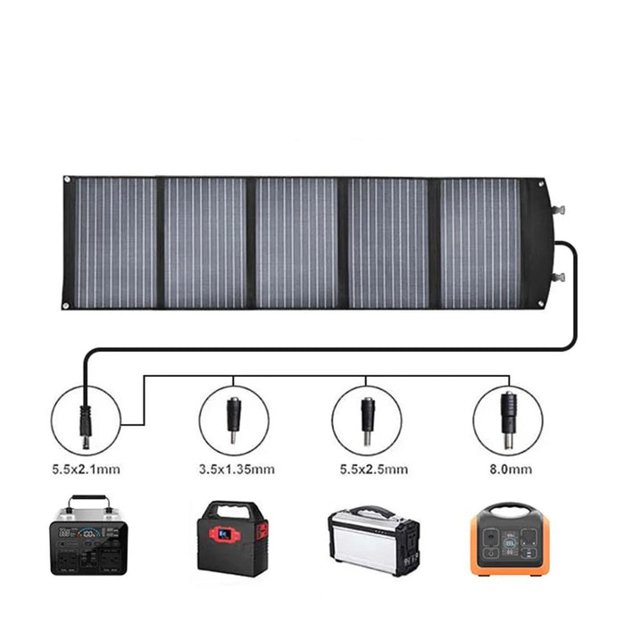 Enagua Mart 200W Foldable Solar Panel - 18V 11.1A USB Portable Solar Charging Panel for Outdoor Tourism and Camping