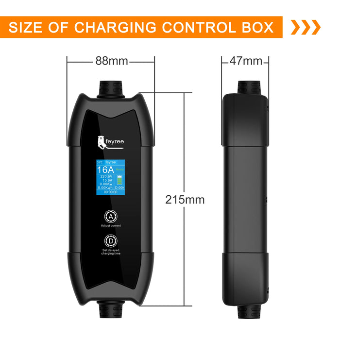 Enagua Mart Feyree EV Charger - 3.5kW Portable TS NACS Charger with LCD Screen