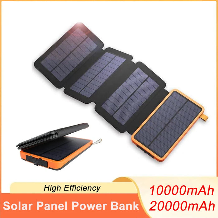 Enagua Mart Solar Power Bank - 10,000mAh/20,000mAh Portable Solar Charger with Dual USB for Camping