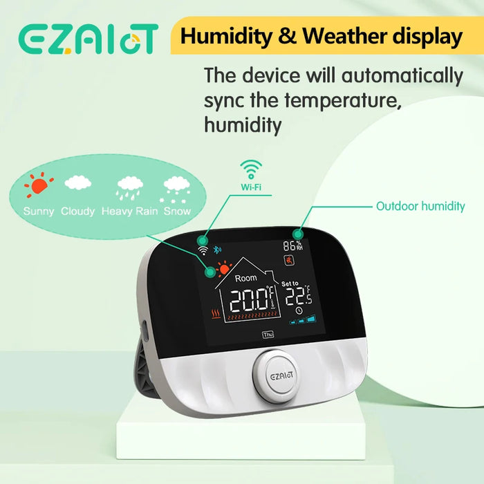 Enagua Mart RF433 Wireless Thermostat - Wi-Fi Smart Temperature Controller for Floor Heating, Water, and Gas Boilers