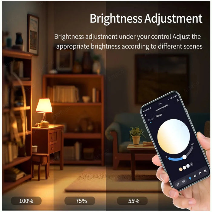 Enagua Mart Bluetooth Smart LED Bulb - 15W RGB Dimmable Spotlight, Works with Tuya Smart Home