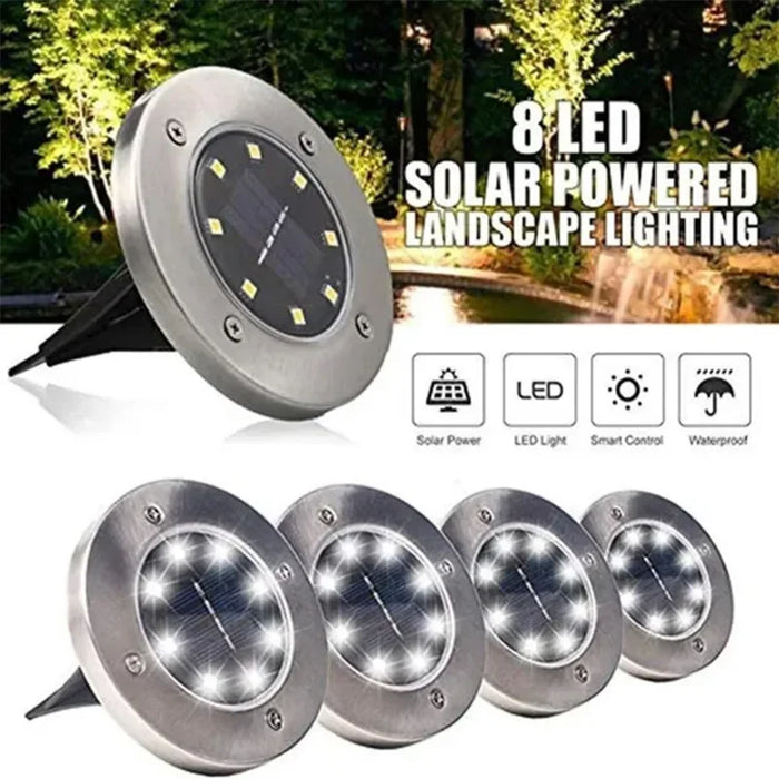 Enagua Mart 8 LED Solar Power Disk Light - Outdoor Garden Solar Underground Spotlight for Deck Decoration