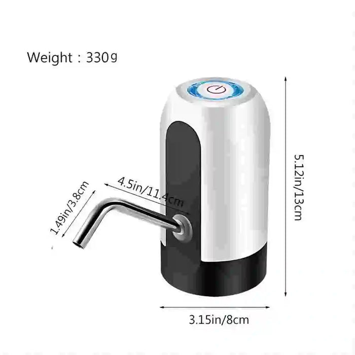 Enagua Mart Black Automatic Water Bottle Pump - USB Charging, One-Button Operation