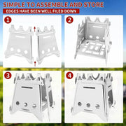 Enagua Mart Portable Camping Wood Stove - Lightweight Folding Firewood Stove for Outdoor Cooking, Hiking, and BBQ - Enagua Mart