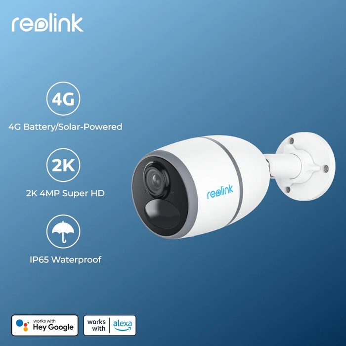 Enagua Mart Reolink GO Series 4MP Battery-Powered 4G SIM Card Network Camera - Video Surveillance IP Camera with Human/Car Detection