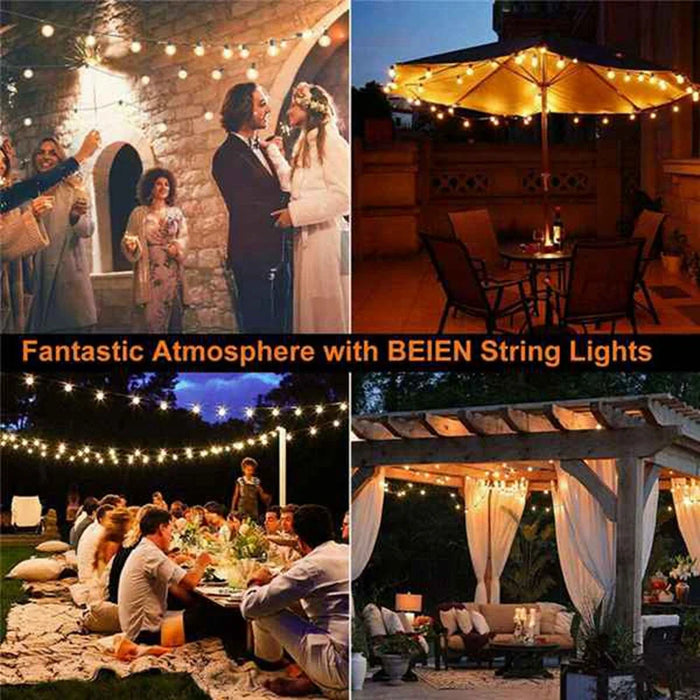 Enagua Mart ABSF G40 Solar Powered LED Globe String Lights – Outdoor Patio and Yard Decoration