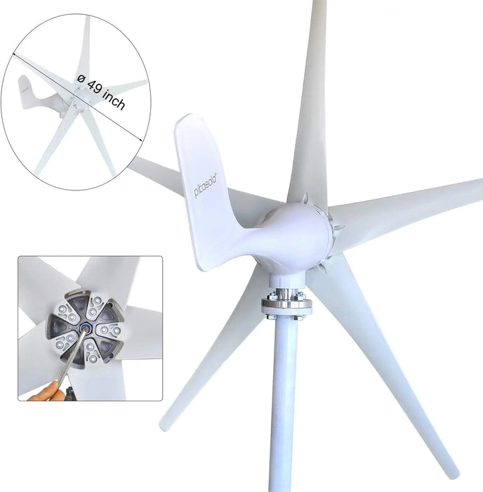 Enagua Mart Wind Turbine Generator Kit 400W - 12V with 5 Blade and Charge Controller