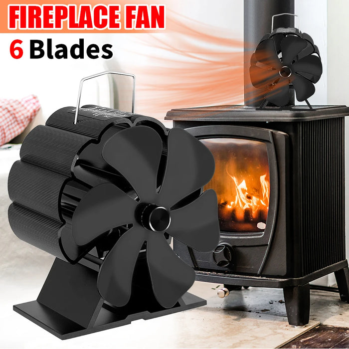 Enagua Mart 6-Blades Mini Stove Fan - Heat Powered Fireplace Fan for Log Wood Burner, Energy Saving, Quiet Eco Fan