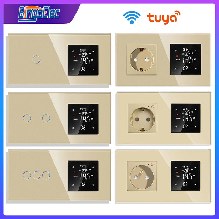 Enagua Mart Bingoelec Tuya WiFi Smart Thermostat - Electric Floor Heating and Boiler Temperature Controller with Touchscreen Display