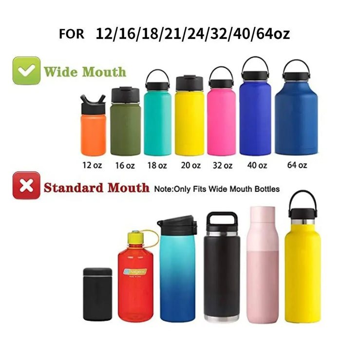 Enagua Mart Wide Mouth Water Bottle Cup Straw Flip Lid Cap Replacement Cover for Flask