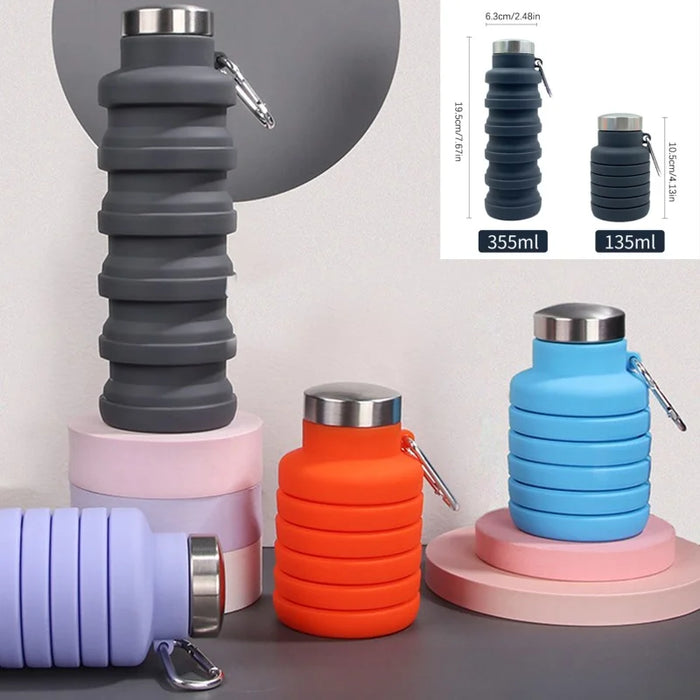 Enagua Mart Collapsible Water Bottle - Reusable, BPA-Free Silicone, Foldable