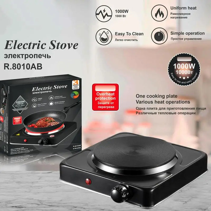 Enagua Mart Portable Electric Cooking Stove - Flexible Power Source Kitchen Burner for Home Cooking and Travel