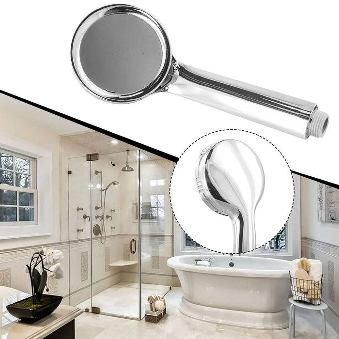 Enagua Mart High-Pressure Shower Head - Strong Flow Silver Nozzle for Low-Flow Conditions