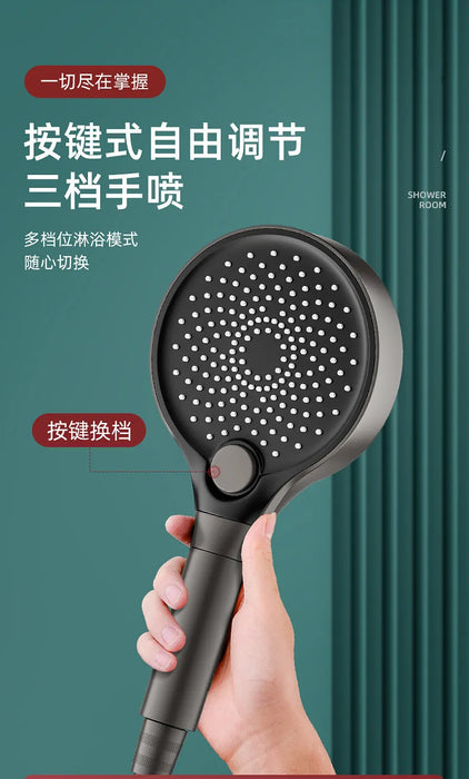 Enagua Mart 13cm Big Panel High-Pressure Shower Head - 3 Modes Adjustable Spray with Filter