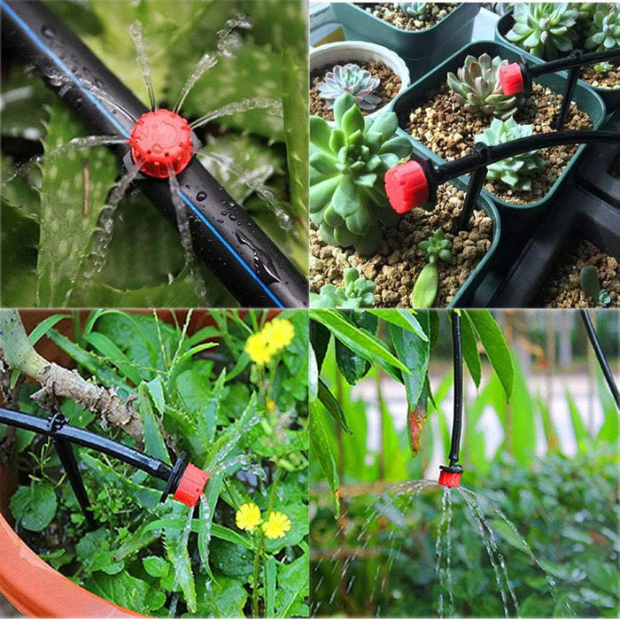 Enagua Mart Micro Drip Irrigation System - 20m Automatic Watering with Adjustable Drippers and Misting Garden Hose Kit