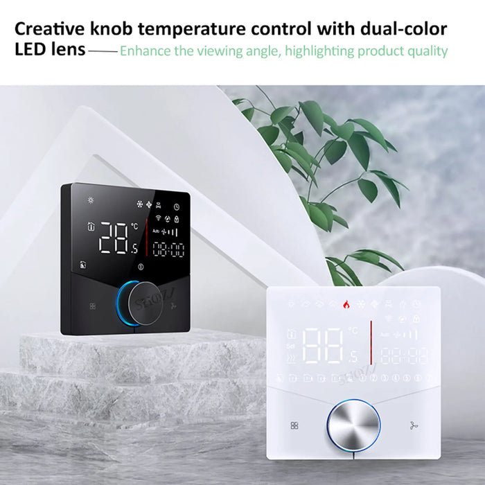 Enagua Mart EU 24V/220V WiFi Smart Air Conditioner Thermostat - Programmable Temperature Controller for Cooling and Heating Systems