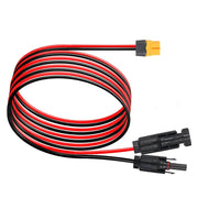 Enagua Mart 0.6M - 1.6M Solar Charge Cable XT60 Adapter to Solar Male/Female Connector Extension Wire 12AWG for Battery Pack - Enagua Mart