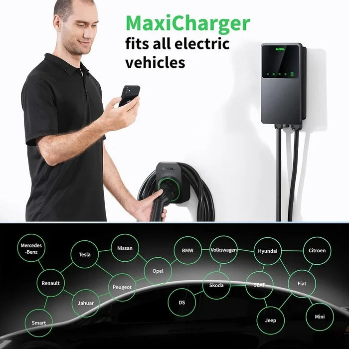 Enagua Mart Vehicle EV Charger - Up to 40 Amp 240V Level 2 WiFi and Bluetooth Enabled EVSE with NEMA 14-50 Plug (Indoor/Outdoor)