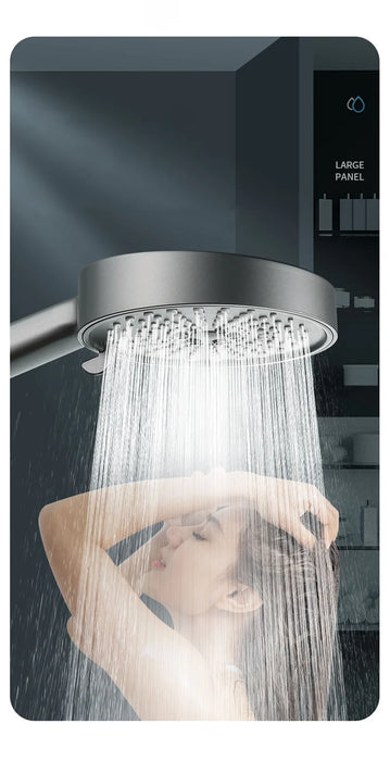 Enagua Mart Large Panel Shower Head - Pressurized 5-Modes Adjustable Spa Showerhead for High-Pressure Rainfall