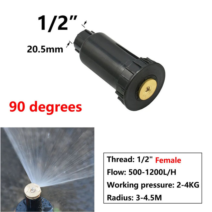 Enagua Mart Landscaping Pop-Up Sprinklers - 1/2" Internal Thread, 90/180/360 Degree Coverage