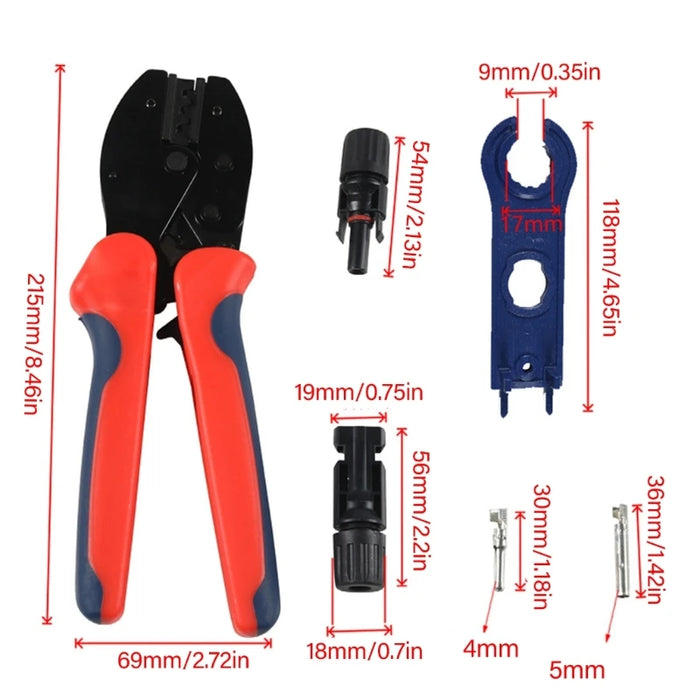 Enagua Mart Solar Panel Cable Crimping Tool - 2.5/6mm Connectors Wire Crimper Pliers