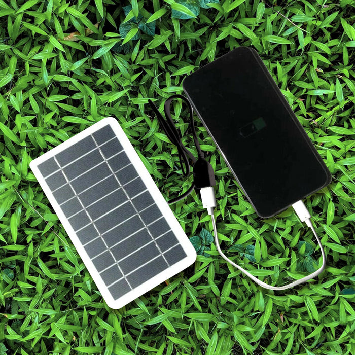 Enagua Mart 2W Polysilicon Solar Panel - USB Portable Travel Charger for Mobile Phones and Outdoor Power Supply