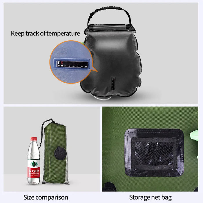 Enagua Mart 20L Camping Solar Water Bag – Portable Heating Shower Bag