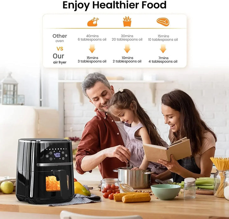 Enagua Mart 5Qt Large Air Fryer Oven Combo - 1500W with Touch Screen and 7 Accessories