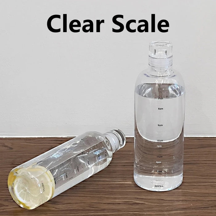 Enagua Mart Large Capacity Glass Water Bottle - 300ml/1000ml with Time Marker and Protective Cover