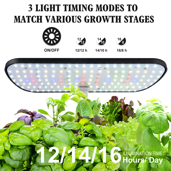 Enagua Mart 12-Pods Hydroponics Growing System - Herb Garden Kit with Adjustable Height & Automatic Timer