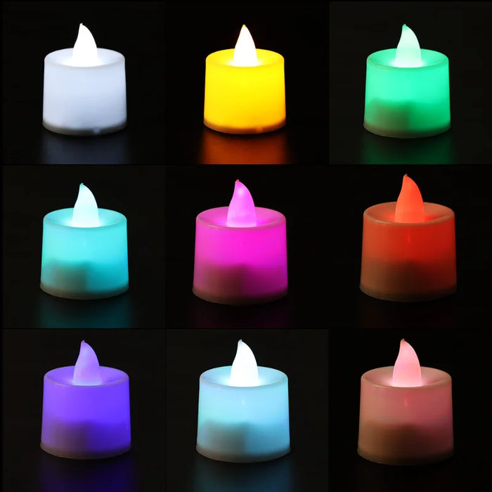 Enagua Mart LED Electronic Flameless Tealight Candles - 12/3 Piece Battery-Operated Fake Candles