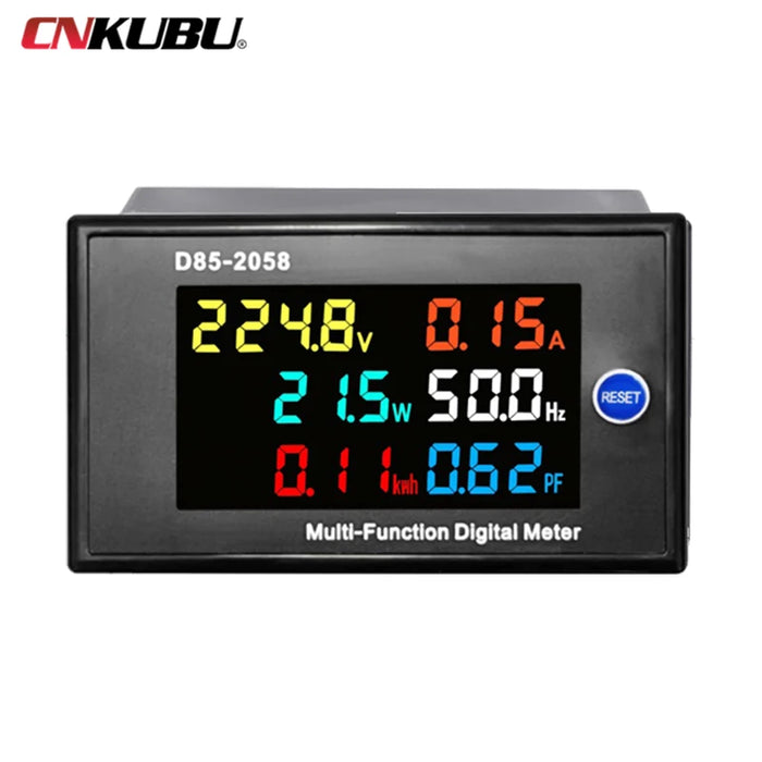 Enagua Mart Single-Phase Digital LCD AC Panel Meter - Voltage, Current, and Frequency Monitor